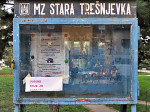 Oglasna ploča nekadašnje Mjesne zajednice Stara Trešnjevka uz Park Stara Trešnjevka [VR 2013.]